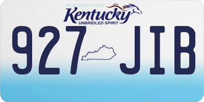 KY license plate 927JIB