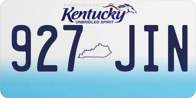 KY license plate 927JIN