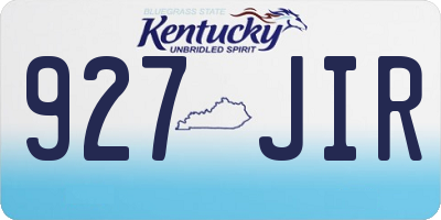 KY license plate 927JIR