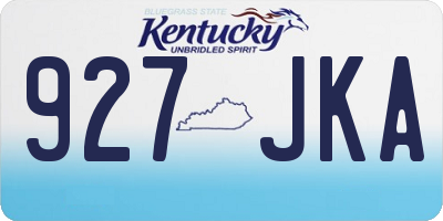 KY license plate 927JKA