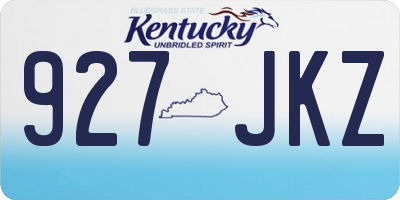 KY license plate 927JKZ