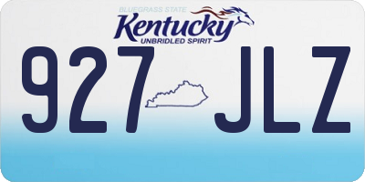 KY license plate 927JLZ