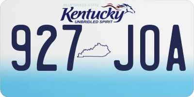 KY license plate 927JOA