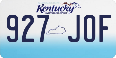 KY license plate 927JOF
