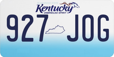 KY license plate 927JOG