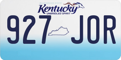 KY license plate 927JOR