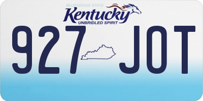 KY license plate 927JOT