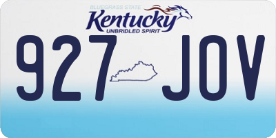 KY license plate 927JOV