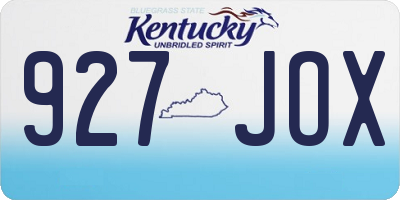 KY license plate 927JOX