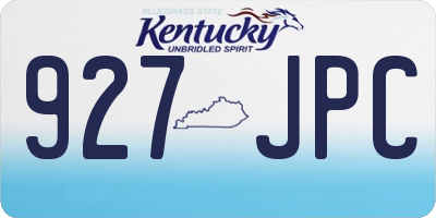 KY license plate 927JPC