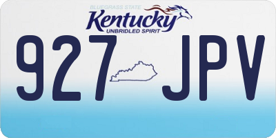 KY license plate 927JPV