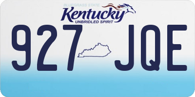KY license plate 927JQE