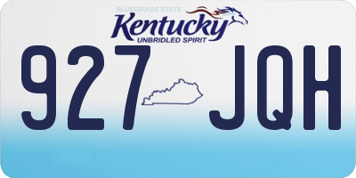 KY license plate 927JQH