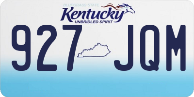 KY license plate 927JQM