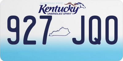 KY license plate 927JQO