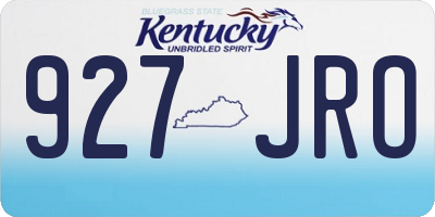 KY license plate 927JRO