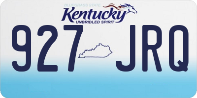KY license plate 927JRQ