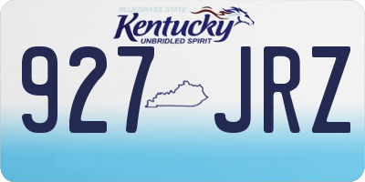 KY license plate 927JRZ