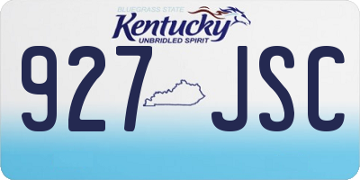 KY license plate 927JSC