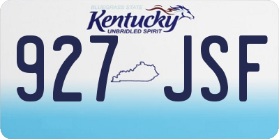 KY license plate 927JSF