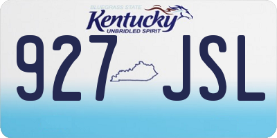 KY license plate 927JSL