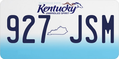 KY license plate 927JSM