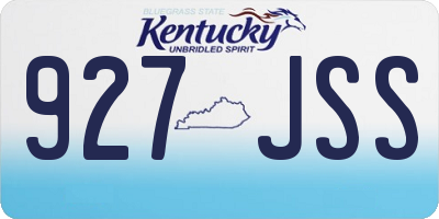 KY license plate 927JSS