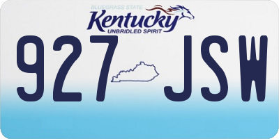 KY license plate 927JSW