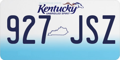 KY license plate 927JSZ