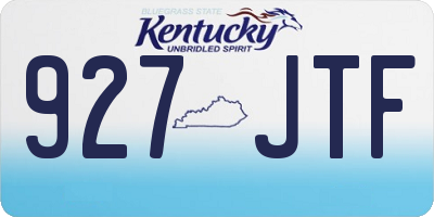 KY license plate 927JTF