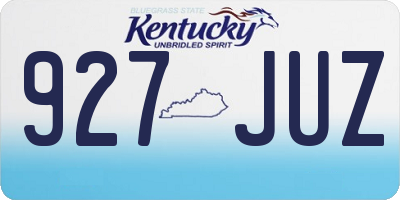 KY license plate 927JUZ