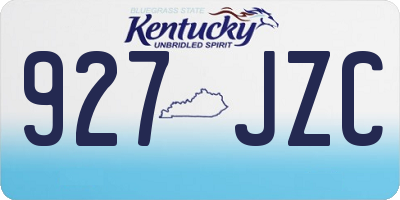 KY license plate 927JZC