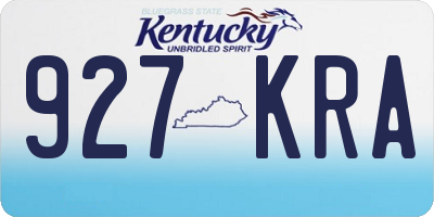 KY license plate 927KRA