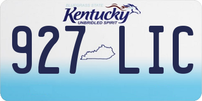 KY license plate 927LIC