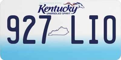 KY license plate 927LIO