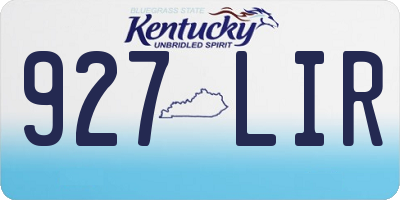 KY license plate 927LIR