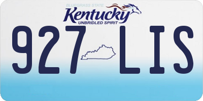 KY license plate 927LIS