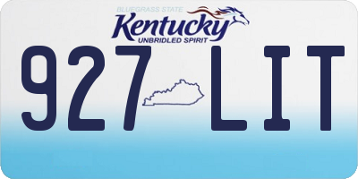 KY license plate 927LIT
