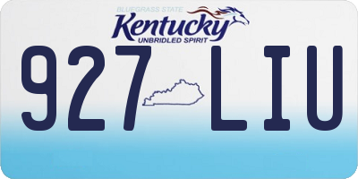 KY license plate 927LIU