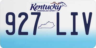 KY license plate 927LIV