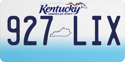 KY license plate 927LIX