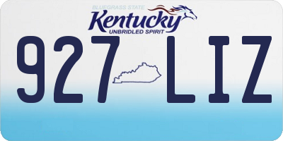KY license plate 927LIZ