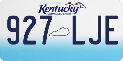 KY license plate 927LJE