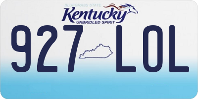KY license plate 927LOL
