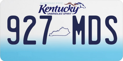 KY license plate 927MDS