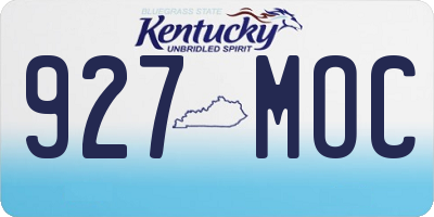 KY license plate 927MOC