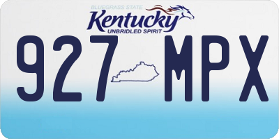 KY license plate 927MPX