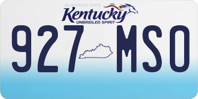 KY license plate 927MSO