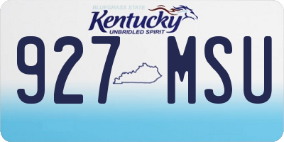KY license plate 927MSU