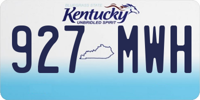 KY license plate 927MWH